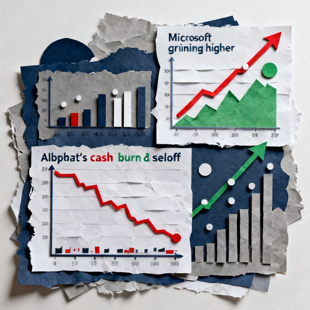 Alphabet's Cash Burn Sparks Selloff as Microsoft Grinds Higher